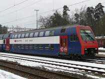 SBB - S-Bahn Z�rich Steuerwagen 2 Kl. Bt 50 85 26-33 901-7 im Bahnhofsareal von B�lach am 20.02.2009