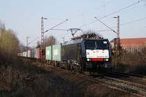 ES 64 F4-997 mit Containerzug in Limmer am 21.03.09 Gru� an den Tf!