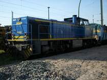 Auch die MWB-Lok V2101 verschlug es auf die Insel R�gen.Hier traf ich Sie am Sonntagmorgen vom 26.April 2009 auf der Ladestra�e in Bergen/R�gen.