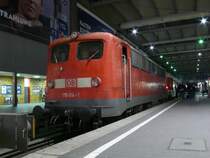 115 114-1 hat den CNL nach Roma Termini bereitgestellt und steht nun abgestellt in M�nchen Hbf, 7.4.2009