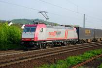 185 602-0  Crossrail  im Lokportrait. Aufgenommen bei Auerbach an der KBS 650. (23.04.09).