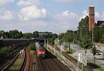 218 407-5 am 12.08.2007 mit einer RB nach Hamburg Hbf am Berliner Tor in Hamburg.