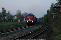 Arlberg-Umleiter 45191 mit 232 618 und 232 461 k�mpft sich fr�hmorgens durch Oberreitnau das Allg�u hoch Richtung M�nchen.
24.04.09