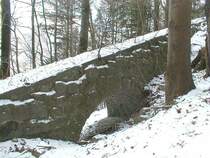 Standseilbahn Bad Ragaz-Wartenstein,hier ein St�ck der Bahntrasse
im oberen Teil der Strecke.Der H�henunterschied betrug 277 m Streckenl�nge 790m (Archiv P.Walter)