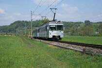 Be 4/4 26 f�hrt am 1.5.09 gemeinsam mit dem Bt 75 von Gr�nichen Richtung Bleien.