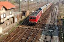 155 082 erreicht am 07.04.09 den Rbf Halle(S) und verl�sst ihn wieder Richtung Erfurt.