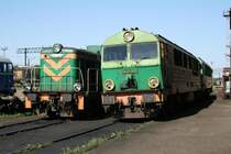 SU46-046,die Doppelnummer in Wegliniec am 02.05.09.Interessant ist auch die schr�glage des Gleises!