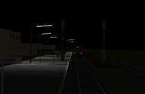 Der Bahnsteig des Bahnhof Blieskastel bei Nacht.