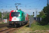 1216 004 wurde soeben von der Railjet Garnitur in Wien Penzing abgekuppelt und befindet sich auf dem Weg als Lokzug nach Wien West. Endlich habe die letzte in meiner Sammlung fehlende EM-Lok  erlegen  k�nnen. (8.5.2009)