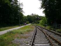 Hinter diesen Gleisende fuhren damals vor dem 2.Weltkrieg die Z�ge �ber den Rhein, richtung Elsass-Lothringen.
Foto im Bahnhof Breisach am 10.05.2009.