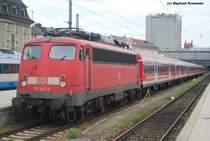 110 443 wartet am Hauptbahnhof M�nchen (Starnberger Fl�gel) am 05.05.09 mit einem Nahverkehrszug auf ihre n�chste Fahrt.