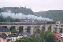 10 Juni 2007 Sonderzug mit 01 118 auf dem Viaduc Pfaffenthal auf der R�ckfahrt vom Eisenbahnfest Ettelbr�ck etwa 1km vom Hbf Luxemburg entfernt