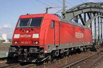 Die 185 204-5 auf der K�lner S�dbr�cke am 09,04,09