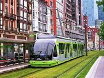 Triebwagen 404 an der (H) Pio Baroja (7. Mai 2009) - Negativ-Scan -