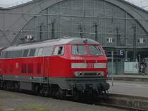 218 213 bei Einfahrt in Leipzig HBF