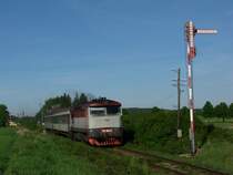 749 244-0 mit R 1252 nach Budweis in Tochovice am 17.05.2009