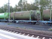 M�llwaggons in einem Ganzzug in Alt�tting am 4.9.2007