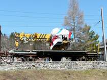 travys - Diesnstwagen X 502 im Bahnhofsareal von Sentier-Orient am 10.04.2008