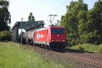 185 606-1 der HGK nach �berquerung des Mittellandkanals bei Peine am 25.05.2009