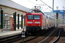 112 123 steht am 09.04.09 mit dem RE nach Eisenh�ttenstadt im Ostbahnhof.