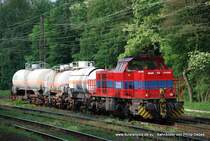 Eine MaK 1000BB (Chemion) f�hrt am 22. Mai 2009 um 10:05 Uhr mit einem GZ durch Duiburg Neudorf
