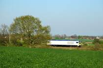 Die st�rkste einmotorige dieselhydraulische Lokomotive der Welt kommt aus Kiel. Die Voith Maxima auf Testfahrt zwischen Kiel und Neum�nster. 23.04.09