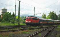 31.05.2009 Sonderzug-Terror auf der KBS 613. Den Anfang machte 110 352-2 mit Sdz DZ 2682 N�rnberg nach Hannover Messe/Laatzen. Aufgenommen in Eschwege West.