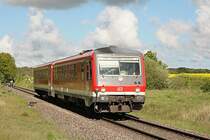 RE6 mit 628 656 von L�beck nach Szczecin Glowny hier kurz vor dem HP Pl�schow. 12.05.2009