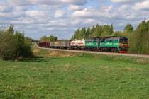 2M62U - 0119 mit G�terzug bei Liksna (09.05.2009)