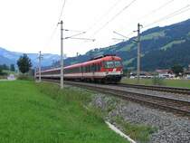 4010 009-1 mit IC 515 Innsbr�ck Hbf-Graz Hbf bei Brixen im Thale am 26-8-2008. Auf die Giselabahn fahren nur die IC 515 und IC 610 heute noch mit BR 4010.