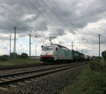 ITL 186 150 f�hrt per Umleitung �ber Bestensee -> Cottbus nach Frankfurt/Oder Oderbr�cke, 20.06.09 in Guben S�d