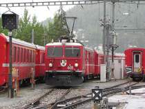 Abstellgruppe im Bahnhof St. Moritz im Juni 2009