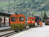 Im Bahnhof von Tirano im Juni 2009 bedienen diese Rangierloks den Bernina Express.