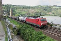 189 029 mit einem G�terzug am 24.07.07 in Oberwesel.