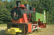 ehemal. Werkslok des  Staudinger  - Kraftwerks auf einem Spielplatz in Gro�krotzenburg bei Hanau (1978)