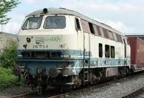 Diese BR 216 173-5 steht auf der rechten Rheinseite schon seit einer Weile abgetsellt, aufgenommen am 04.07.2009