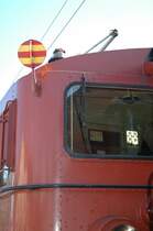 Dies ist eine Teilansicht einer Schwedischen Museumslok, die zu einer Sonderfahrt am 23.8.2008 in Mora unterwegs war. Ich w�rde zu gerne wissen, was das aufsteckbare rot-gelbe Zeichen bedeutet. 