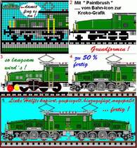 Kroko-Zeichnung in der Entstehung (aus der Vergr��erung dreier aneinandergereihter, selbstgezeichneter 32x32-Icons)