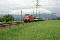 Re 460 037-5 f�hrt am 9.7.09 mit dem IR 1784 von Sch�belbach Richtung Siebnen.