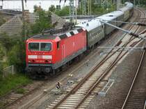 143 001 wurde f�r den 11.Juli 2009 nach R�gen angek�ndigt, stattdesen kam die Cottbuser 143 931 nach R�gen.Am ehmaligen Kleinbahnhof in Bergen/R�gen stand der Sonderzug bis zum Abend abgestellt.