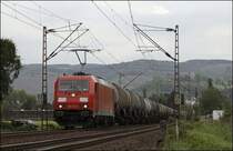 185 315 (9180 6185 315-9 D-DB) schleppt einen unbekannten Kesselzug �ber die Ruhr-Sieg-Strecke in Richtung Hagen. (08.05.2009)
