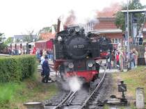 BR 99 323 -Mecklenburgische B�derbahn -MOLLI- setzt um, K�hlungsborn-West 10.07.2009