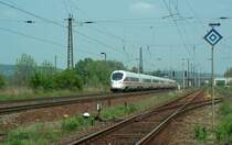 DB 411 078-9  Ostseebad Warnem�nde  als ICE 73931 von Berlin Gesundbrunnen nach M�nchen Hbf, in Naumburg (Saale); 01.05.2009