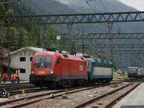 Die 1116 122 wurde am 11.06.2009 im Bahnhof Brenner von einer E 405 nach �sterlich zur�ckgeschubst. 