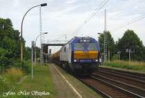 NOB MAK DE2700-011 mit leerem Splittzug,passiert den Haltepunkt von Marquardt (15.07.09)