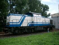 D&D Lok 1701 abgestellt in Bad Langensalza Ost. Sie wartet auf ihre Schwesterlok 1702,um demnchst die Getreidewagen vom Hbf nach Ost und wieder zum Hbf zu bringen.Foto vom 22.7.09 