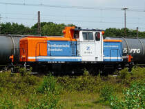 Diese MaK hat eine lange Geschichte hinter sich. Sie wurde 1957 als Vorf�hrlokomotive von MaK benutzt, dann diverse Male verkauft und f�hrt seit 2007 f�r NBE. Das Bild stammt vom 20.07.2009