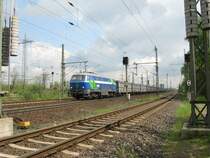 Niag 9, eine sch�ne blaue 218 mit Ganzzug in Oberhausen West beim Stellwerk Mathilde.