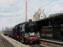 Die 01 118 am 26.07.2009 mit dem Sonderzug aus Frankfurt bei der Einfahrt in den Augsburger Hbf. 