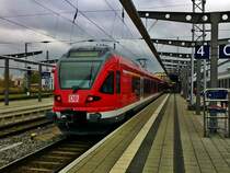 noch im Probebetrieb f�r den Plandienst zwischen Rostock und Sa�nitz im Hbf Rostock am 25.10.07